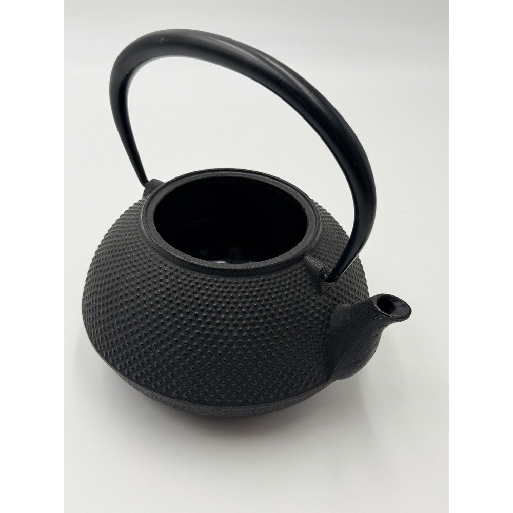 Vintage Japanese Cast Iron Teapot Tetsubin Hobnail Black Enamel Interior No Lid